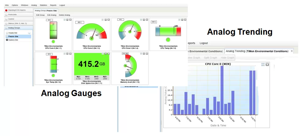 Analog Gauges the T/Mon Web 2.0 Interface